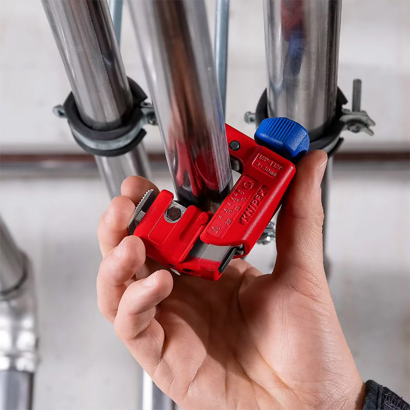 Coupe-tubes TubiX® S syst. QuickLock - 77mm - Ø 3-30 mm épaisseur max 2 mm - SC KNIPEX - 903101