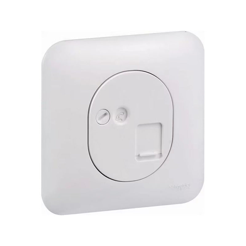 Prise RJ45 CAT5 UTP encastré pour téléphone avec plaque fixation vis OVALIS SCHNEIDER S260471
