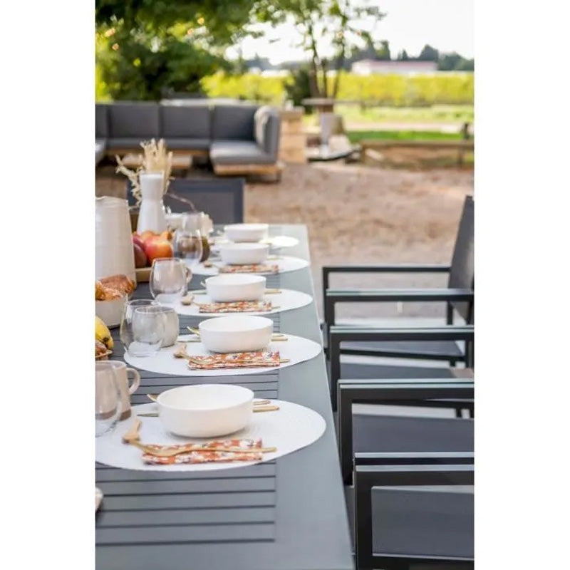 Table JEAN 10 places Anthracite Extensible CEZARE