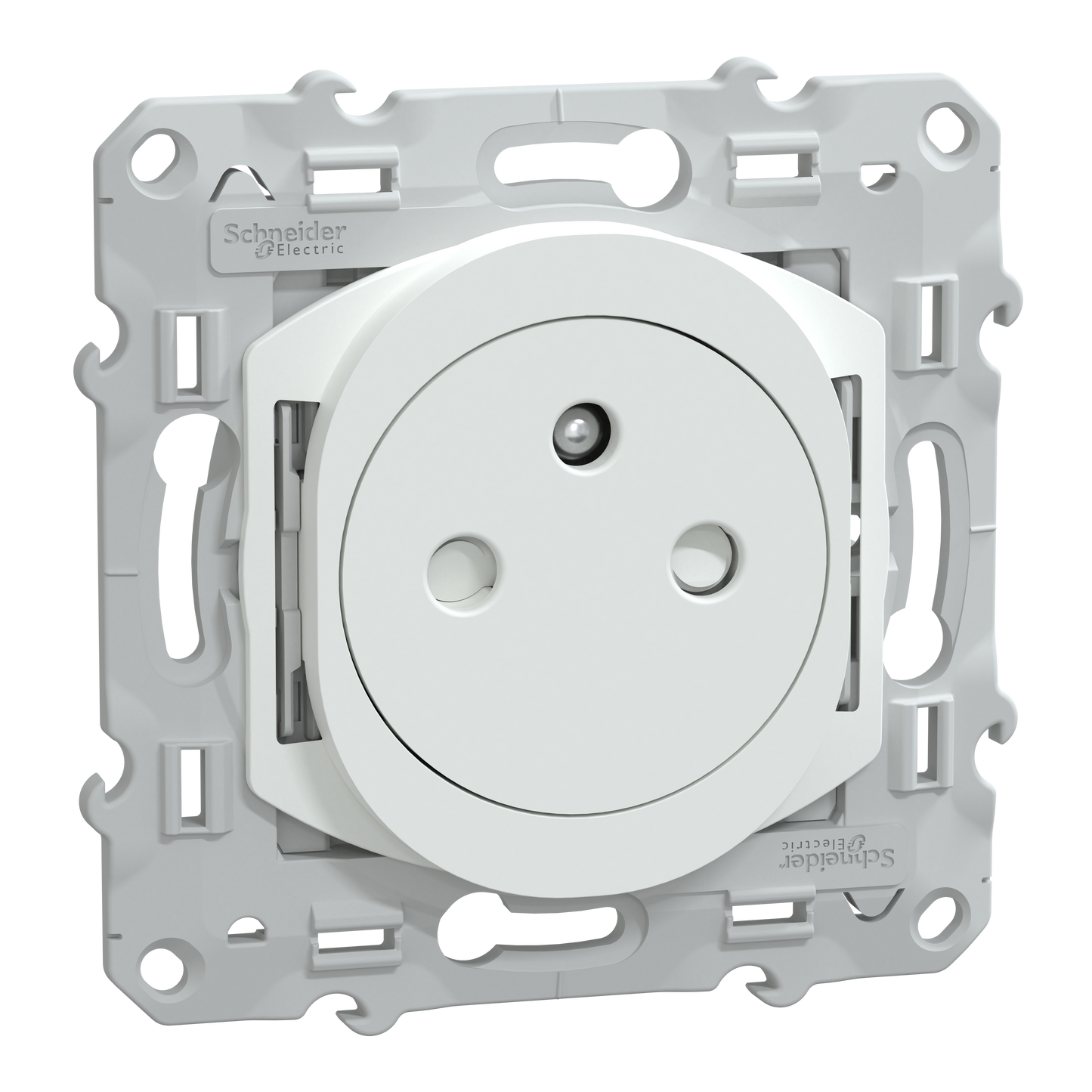 Prise terre affleurante SCHNEIDER S320052 1 poste Ovalis Blanc