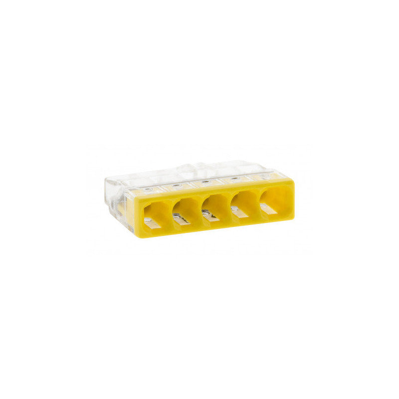 Pack de 50 bornes de connexion rapide à levier WAGO 5 entrées fil rigide - S2273