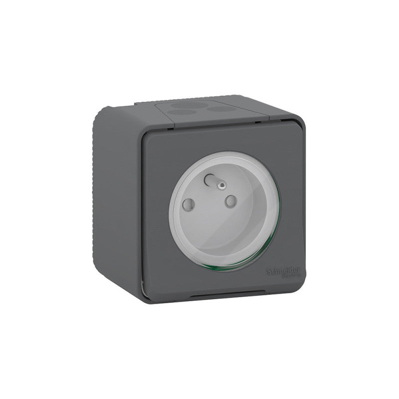 Prise de courant en saillie SCHNEIDER Mureva MUR35031 - 16A - 250V - 2P+T - IP55 - anthracite