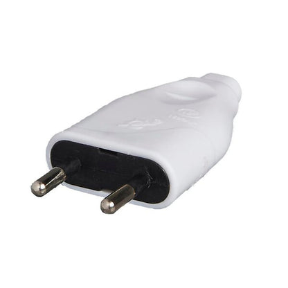 Fiche électrique mâle 2 pôles 6A couleur blanc