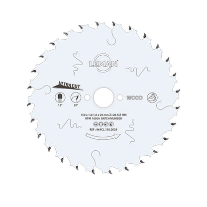 Lame fine LEMAN pour scie circulaire portative - pour bois