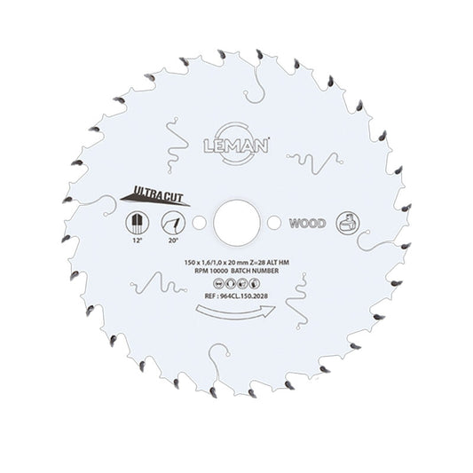 Lame fine LEMAN pour scie circulaire portative - pour bois