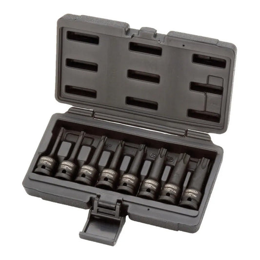 Jeu de 8 douilles tournevis à chocs longues TORX® 1/2'', T30 à T80  - KS TOOLS - 911.0901