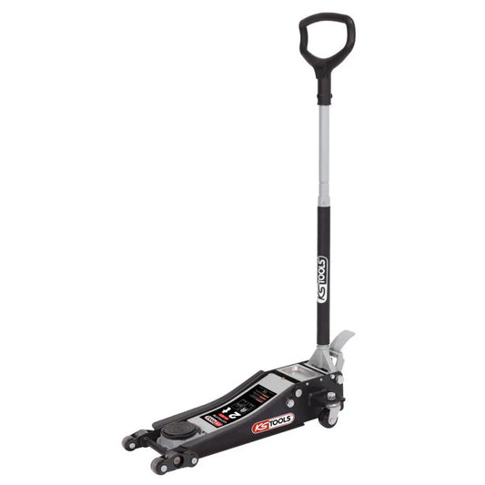 Cric hydraulique extra-bas acier ULTIMATE 2T avec double-roues avant  - KS TOOLS - 161.0372