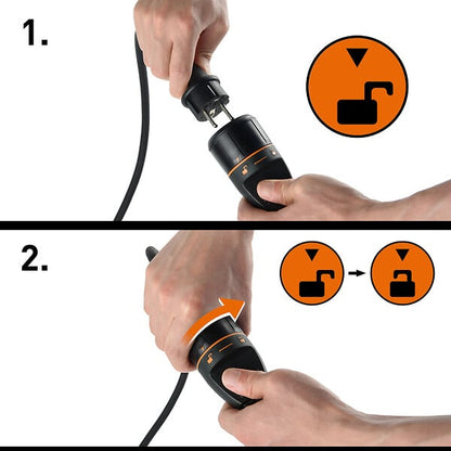 Prolongateur Electrolock - Pour jardin - Orange et noir - 40m