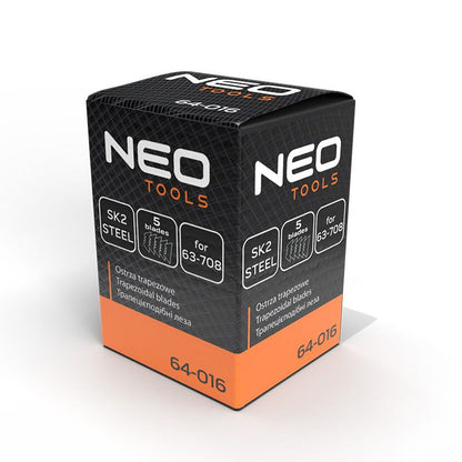 Lames trapézoïdales 5 pièces SK2 - NEO TOOLS - 64-016