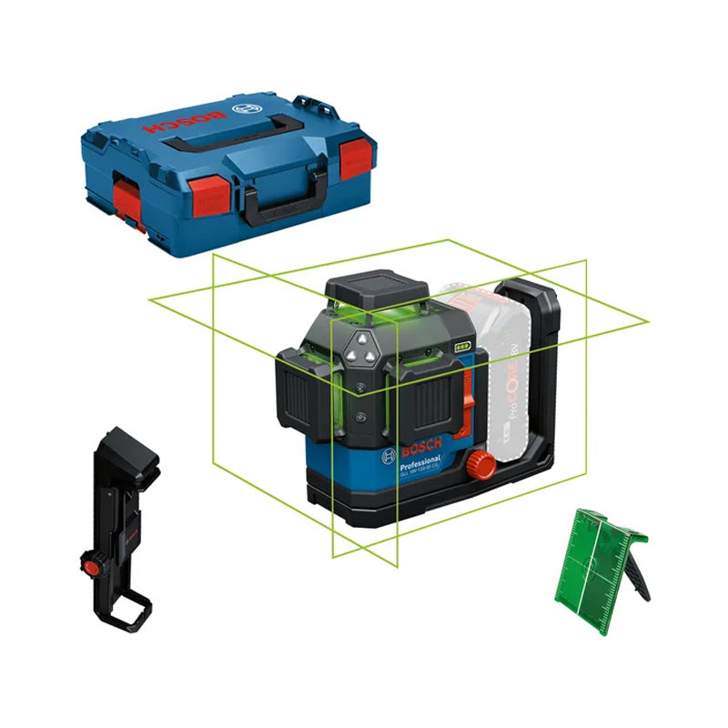 Laser lignes BOSCH GLL 18V-120-33 CG - 0 601 065 101 Professional (vendu sans batterie) en L-BOXX avec accessoires