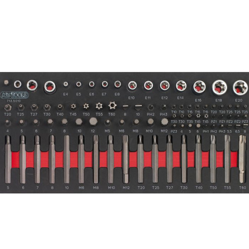 Module d'embouts de vissage et douilles TORX®, 88 pièces  - KS TOOLS - 713.5010