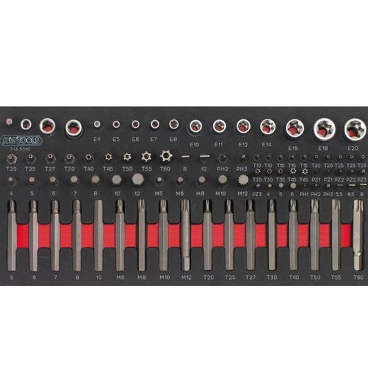 Module d'embouts de vissage et douilles TORX®, 88 pièces  - KS TOOLS - 713.5010