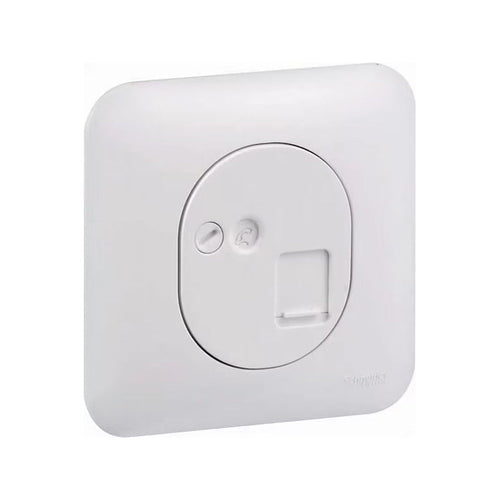 Prise RJ45 CAT5 UTP encastré pour téléphone avec plaque fixation vis OVALIS SCHNEIDER S260471