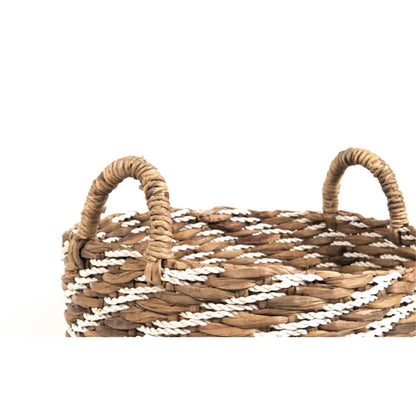 Panier souple Elise - 40 x 40 x 40 cm - taille XL - jute - motifs chevrons