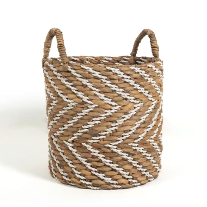 Panier souple Elise - 40 x 40 x 40 cm - taille XL - jute - motifs chevrons