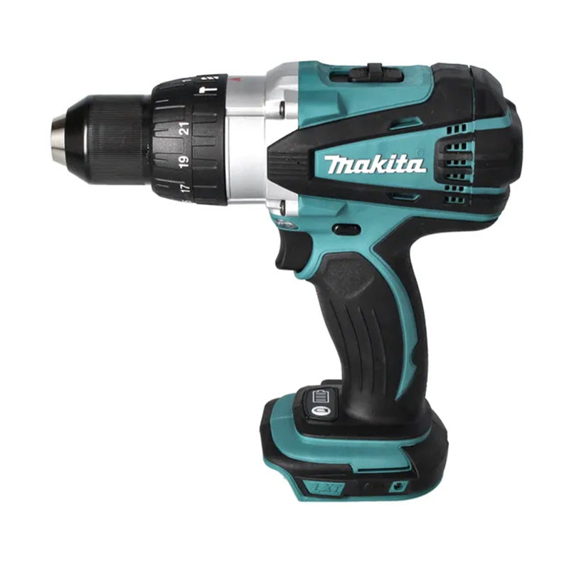 Perceuse visseuse à percussion sans fil 18V Li-ion MAKITA DHP458ZJ (machine seule, avec MAKPAC)