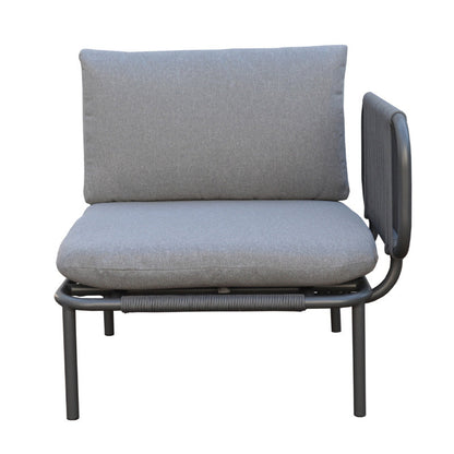 Pack de 2 accoudoirs Bali - 64.5 x 40.5 x 18.5 cm - aluminium & polyester - gris foncé & gris