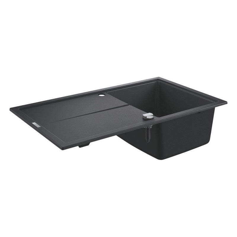 Évier K400 GROHE 31640AP0 1 bac + 1 égouttoir - 86 cm - noir granite