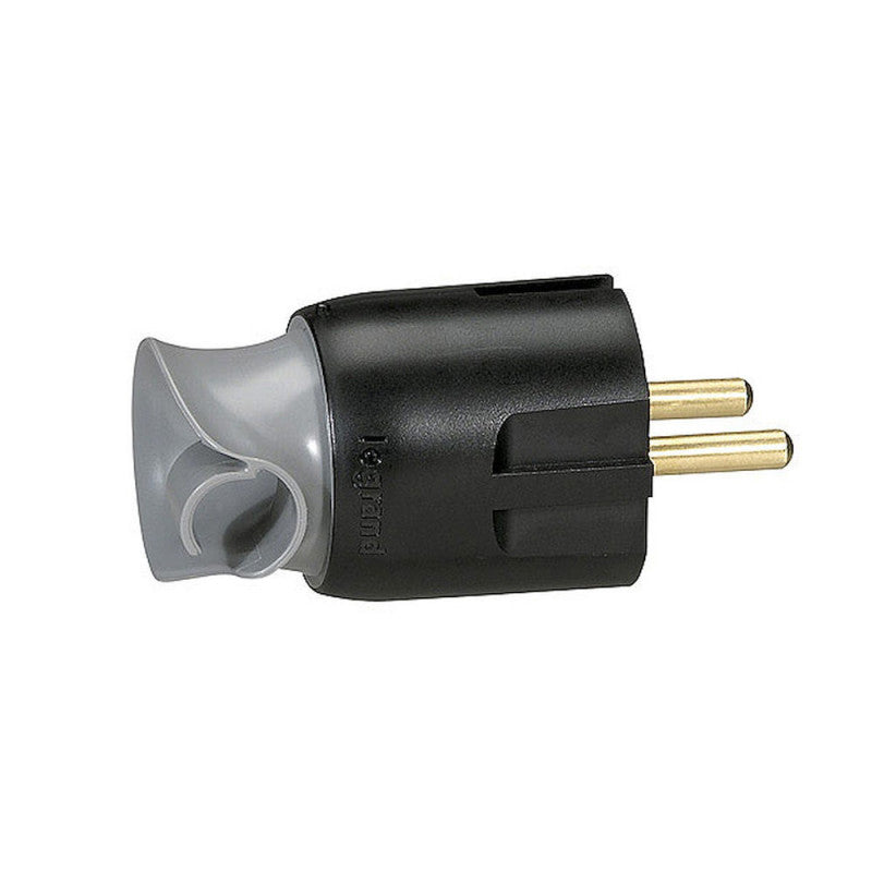 Fiche électrique 2P+T 16A a orientation du câble - noir LEGRAND