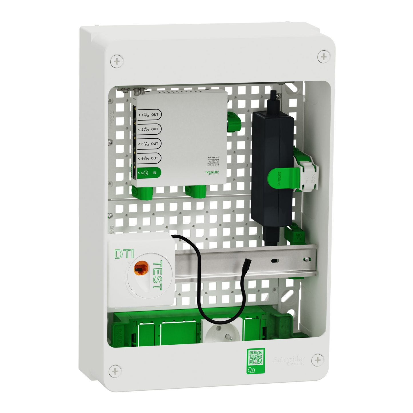 Coffret de communication SCHNEIDER R9H13402VDIXS Grade 3TV - 6RJ45 avec switch POE Resi9 Connect