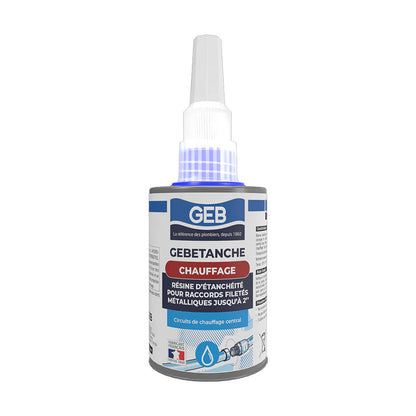 Résine anaérobie d'étanchéitée GEB pour raccords filetés métal chauffage et air comprimé 75ml