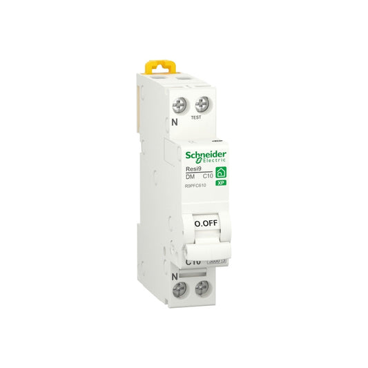 Disjoncteur SCHNEIDER R9PFC610 10A type C A vis 3kA 1P+N peignable Resi9 XP