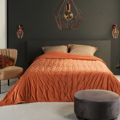 Jeté de lit PANDORE ORANGE 150x200 100%PO