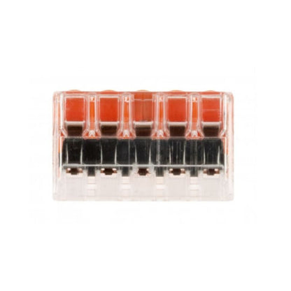 Pack de 100 bornes de connexion rapide à levier WAGO 5 entrées fil souple et rigide - S221