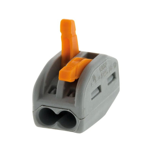 Pack de 15 bornes de connexion rapide à levier WAGO 2 entrées - fil souple & rigide - S222